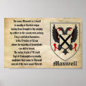 MAXWELL FAMILY CREST AND ORIGIN OF THE NAME posters