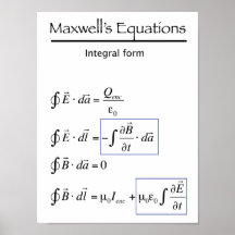 Maxwell's Equations - Integral Form Posters
