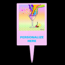 Maxxed Pop Art MARTINI CAKE TOPPER PICK cake picks