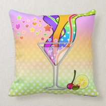 Maxxed Pop Art MARTINI Reversible SQ. THROW PILLOW pillows