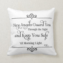 May Angels Guard You Nursery Quotes Throw Pillows