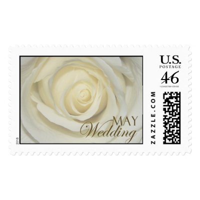 May Cream Rose Wedding Postage