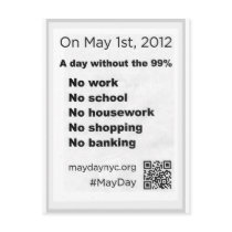 May Day Occupy Wall Stree Flyer Postcard