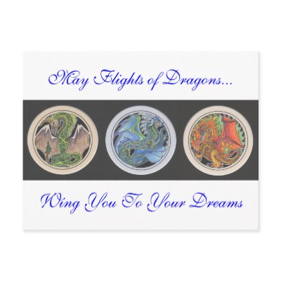 May Flights of Dragons... Postcard by smilodonart