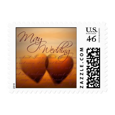 May heart wedding postage