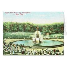 May Party, Central Park, NYC Vintage Card