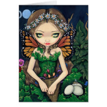 art, fantasy, eye, eyes, may queen, may day, may, day, queen, mayday, daisy chain, daisy, daisies, flower, flowers, spring, beltaine, beltane, pagan, wicca, wiccan, nature, greenman, green man, jack in the green, jack-in-the-green, jack, green, egg, fertility, moon, moons, triple goddess, goddess, moonphase, moon phase, moon phases, big eye, big eyed, jasmine, Card with custom graphic design