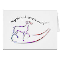 May the Road Rise Up w/Dog greeting cards cards