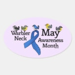 May Warbler Neck Awareness Month Oval Sticker