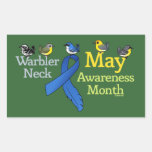 May Warbler Neck Awareness Month Rectangle Sticker