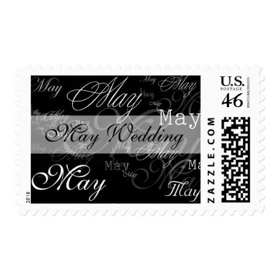 May Wedding Black And White Postage Stamp by TDSwhite