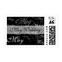 May Wedding Black And White Postage Stamp