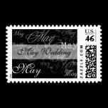 May Wedding Black And White Postage Stamp
