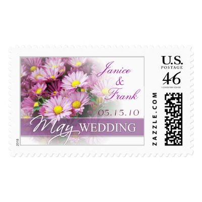 May Wedding Bride & Groom Custom Postage Stamp by SquirrelHugger