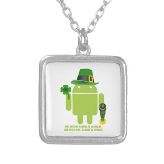 May You Live As Long As You Want Irish Bug Droid Necklace