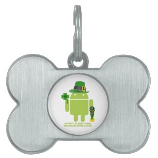 May You Live As Long As You Want Irish Bug Droid Pet Tag