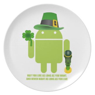 May You Live As Long As You Want Irish Bug Droid Dinner Plates