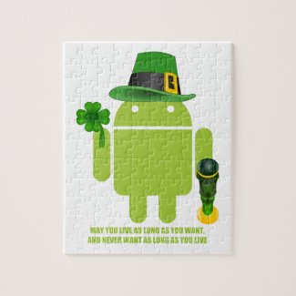 May You Live As Long As You Want Irish Bug Droid Jigsaw Puzzle