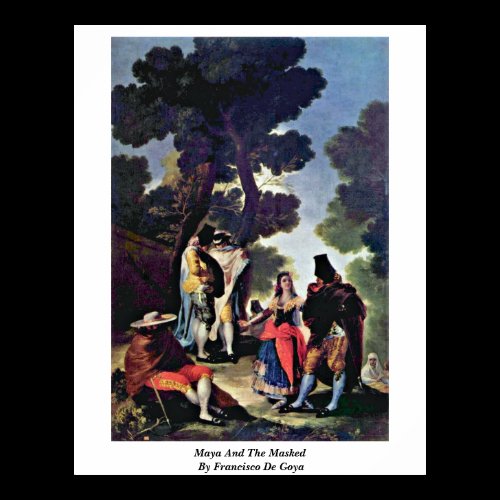 Maya And The Masked By Francisco De Goya Print