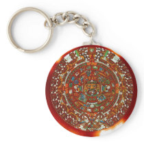 maya aztec calendar key chain