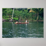 Maya Girls in Cayuco, Rio Dulce, Guatemala posters