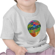 Mayan Alien Mosaic Art Abstract Colourful TShirt by Risis_ Mayan Alien Mosaic Art Abstract Colourful TShirt