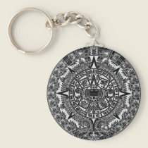 Mayan Aztec Calendar (black) Dec.21, 2012 keychains