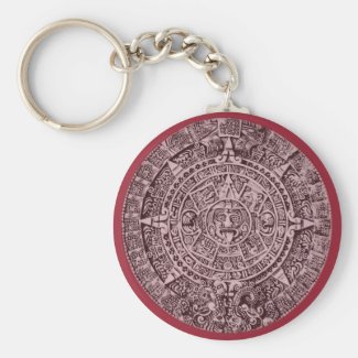 mayan calendar basic round button keychain