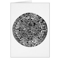 Mayan Calendar Black Greeting Card