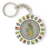 Mayan-calendar Death God keychains