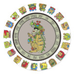 Mayan-calendar Death God Round Sticker