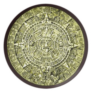 mayan calendar dinner plate