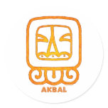 Mayan Calendar Sign - AKBAL Round Stickers