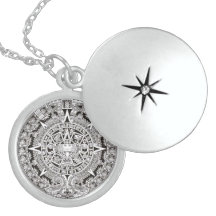 Mayan Calendar Sterling Silver Locket Necklace