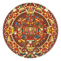 mayan calendar round sticker