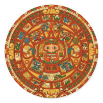 'Mayan Calendar Stone' Round Sticker
