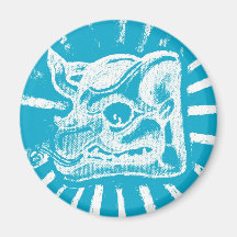 mayan glyph (blue) fridge magnets