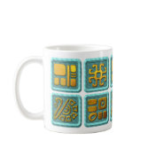 Mayan Glyphs - Turquoise and Gold