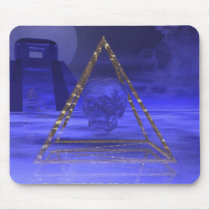Mayan God Pryamid Temple and Crystal Skull mousepads