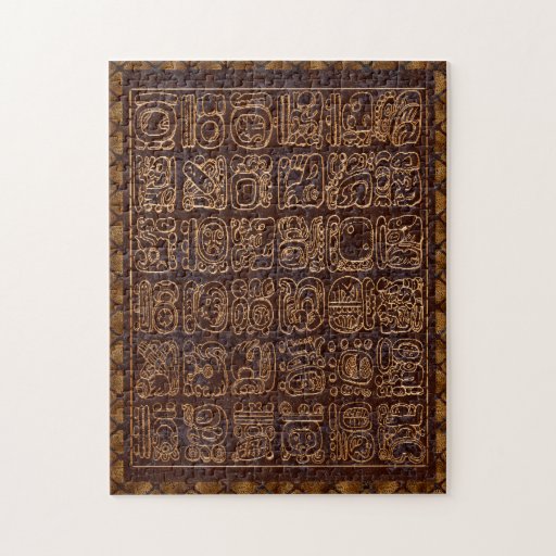 Mayan Hieroglphics Panel Folk Art Jigsaw Puzzles
