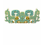 Mayan Jaguar-turquoise and gold t-shirts