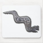 Mayan Serpent - Black and Silver Mouse Pads