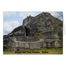 Mayan Sun God Temple, Belize Greeting Cards