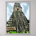 Mayan Temple at Tikal, Guatemala posters
