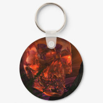 Mayan Temple with Crystal Skull keychains