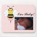 MayBee Bumble Bee Add Baby Photo Mousepad
