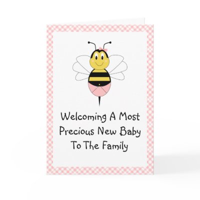 MayBee Bumble Bee Birth Announcement Greeting Card by bugspot