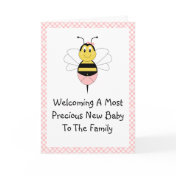 MayBee Bumble Bee Birth Announcement Greeting Card