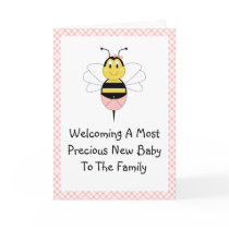 MayBee Bumble Bee Birth Announcement Greeting Card