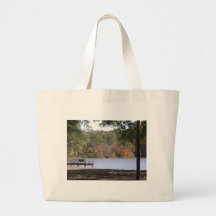 Mayes Lake in Autumn Tote Bags